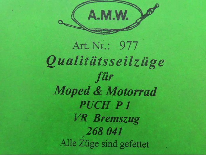 Bowdenzug Puch P1 Bremszug vorne A.M.W. 